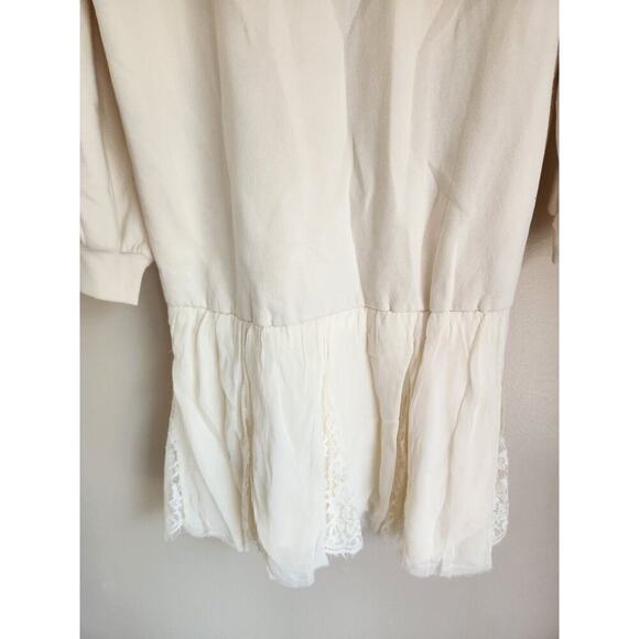 MWT Anthropologie Pilcro Sweatshirt Twofer Mini Dress Sz MP Petite White 9F405 - Picture 8 of 12